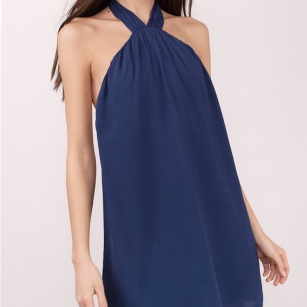 Tobi Navy Halter Dress. NWT